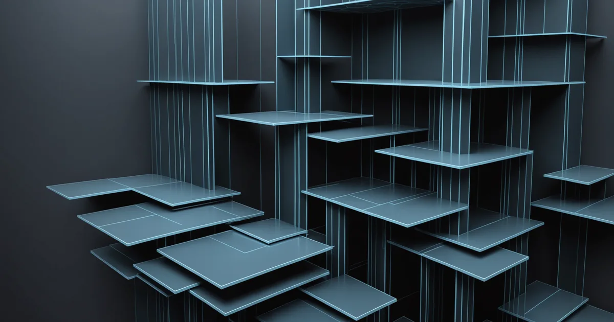 Abstract structured framework visualization with layered governance architecture