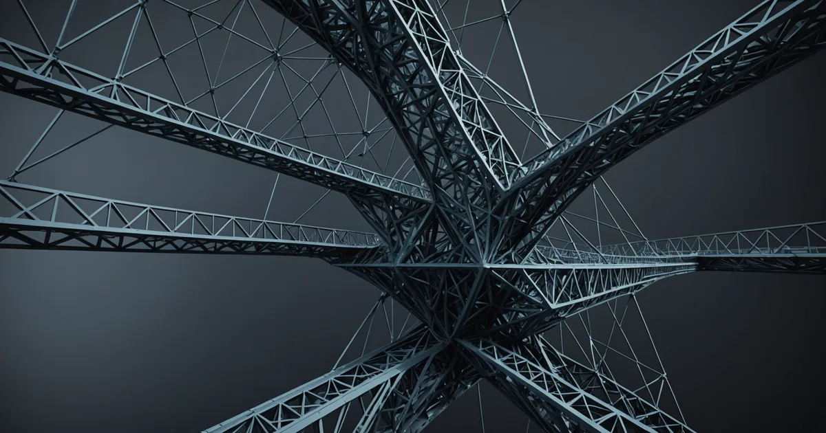 Abstract bridge visualization connecting traditional compliance structures with modern AI systems