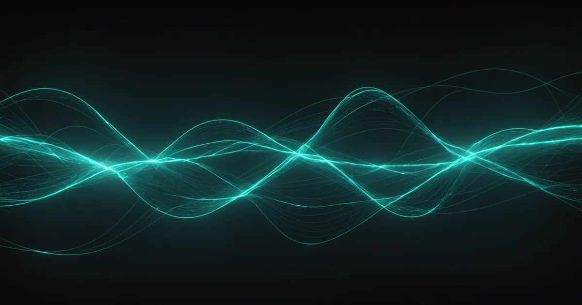 Abstract flowing data stream visualization showing multi-agent workflow monitoring