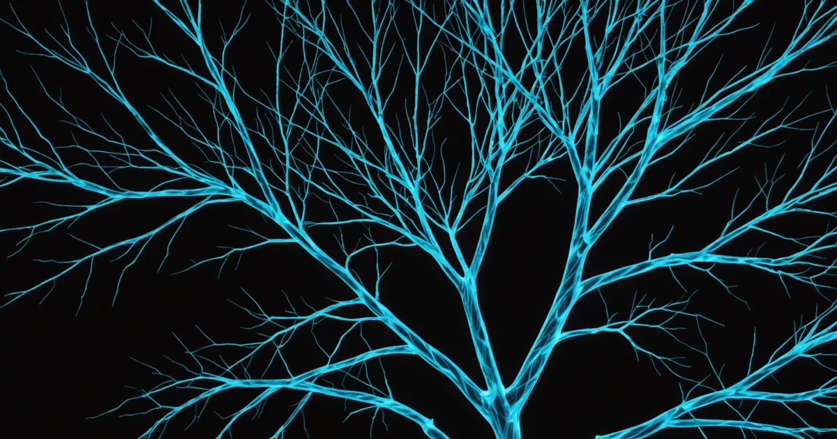 Abstract decision tree branching visualization with decision capture nodes